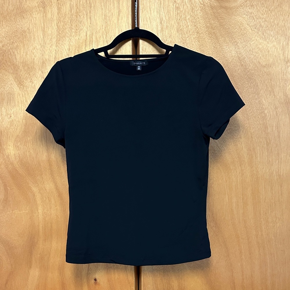 Dynamite Elevated Black Short Sleeve Tee